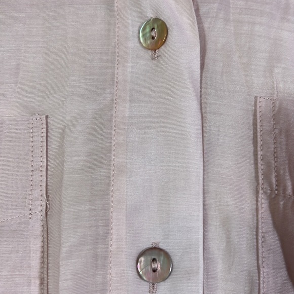 Express Light Pink Two Pocket Balloon Sleeve Button Down Shirt - Picture 8 of 10